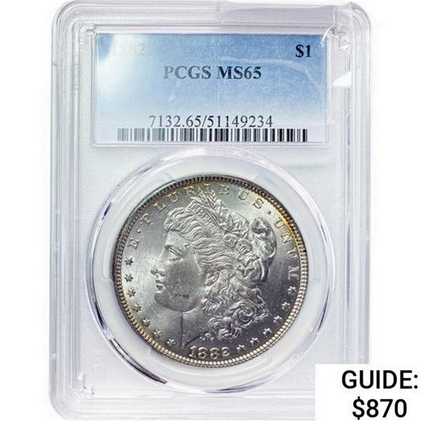 1882 Morgan Silver Dollar PCGS MS65