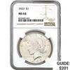 Image 1 : 1923 Silver Peace Dollar NGC MS64
