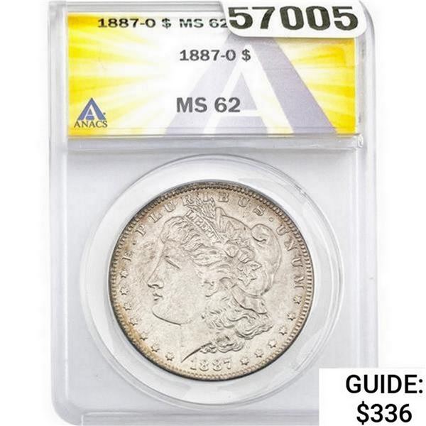 1887-O Morgan Silver Dollar ANACS MS62