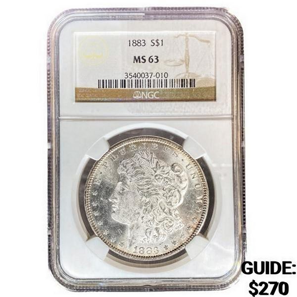 1883 Morgan Silver Dollar NGC MS63
