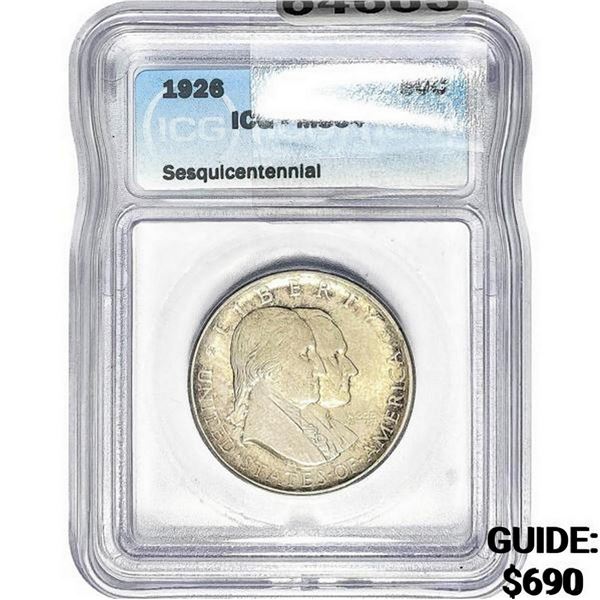 1926 Sesquicentennial Half Dollar ICG MS64