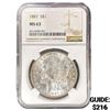Image 1 : 1887 Morgan Silver Dollar NGC MS63