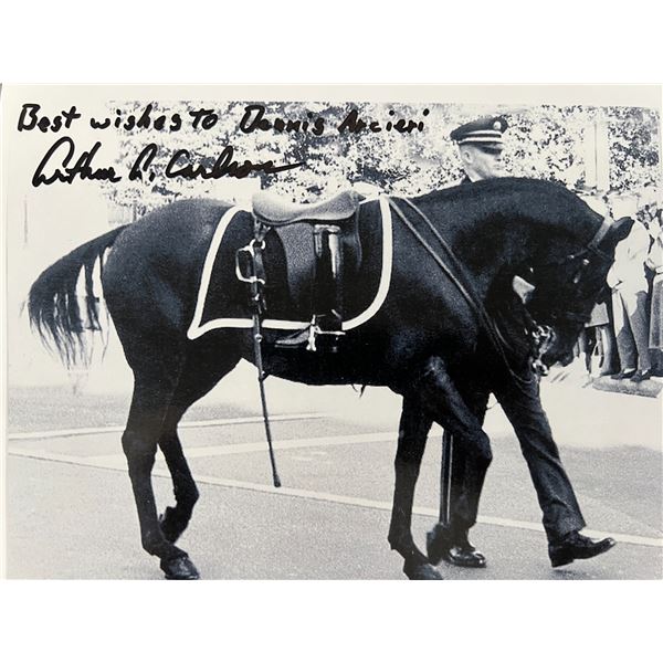 JFK Assassination Arthur Carlson Black Jack Funeral Procession Horse signed photo