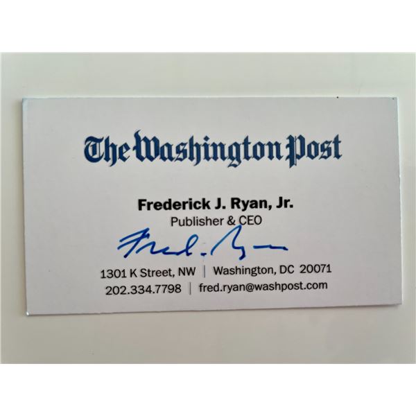 The Washington Post CEO Fred Ryan signed business card