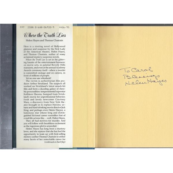 Where the Truth Lies Helen Hayes signed book