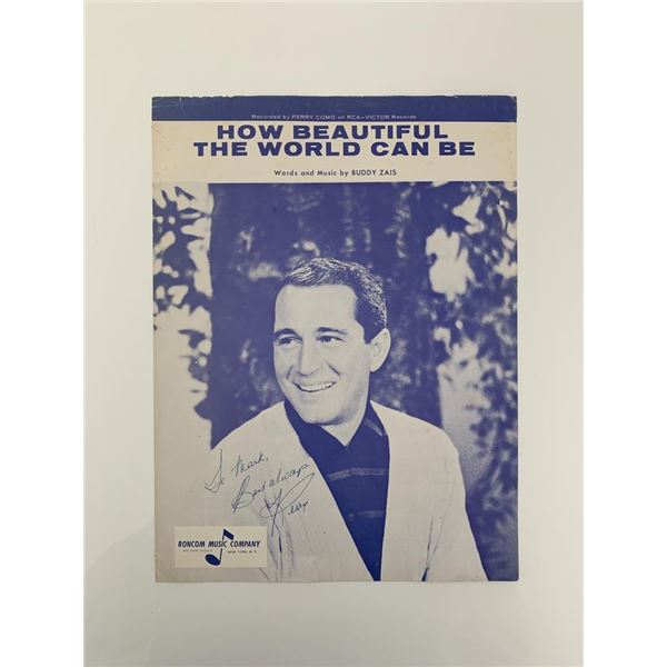 Perry Como signed sheet music