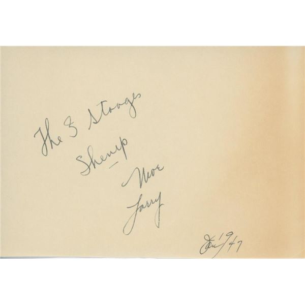Three Stooges original signatures. GFA Authenticated