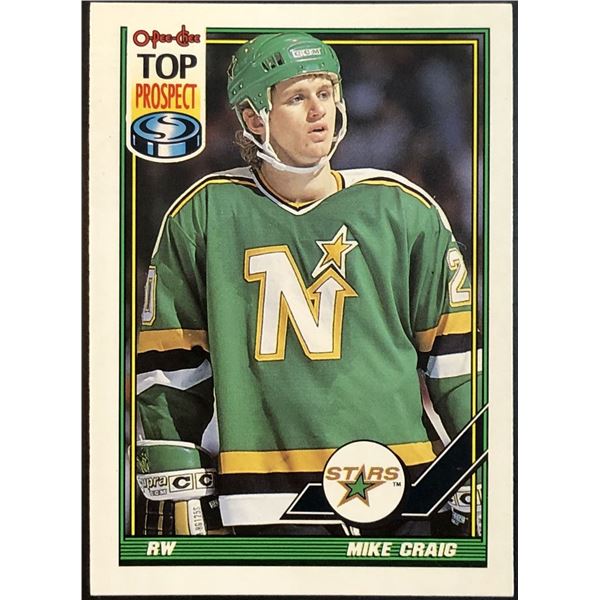 1991-92 O-PEE-CHEE MIKE CRAIG ROOKIE CARD