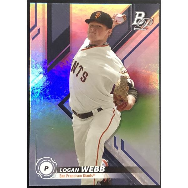 2019 BOWMAN PLATINUM LOGAN WEBB ROOKIE CARD