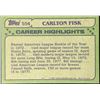 Image 2 : 1982 TOPPS CARLTON FISK (HOF)
