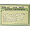 Image 2 : 1982 TOPPS DAVE PARKER (HOF)