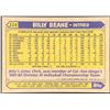 Image 2 : 1987 TOPPS BILLY BEANE ROOKIE CARD