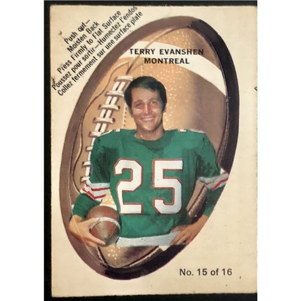 1970 O-PEE-CHEE INSERT - TERRY EVANSHEN (HOF)