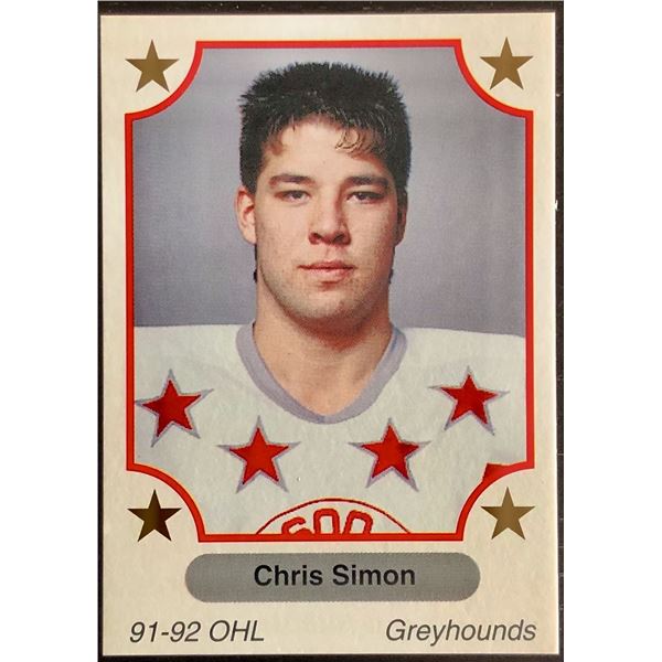 1991-92 JUNIOR HOCKEY CARD - CHRIS SIMON