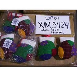 S/2 MITTEN ORNAMENTS