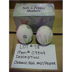 CERAMIC EGG SALT/PEPPER