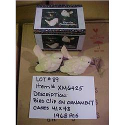 S/2 BIRD CLIP ON ORNAMENT