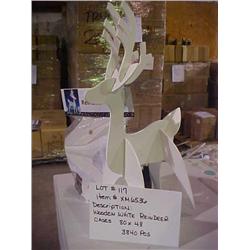 WOODEN WHITE REINDEER