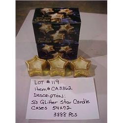 S/3 GLITTER STAR CANDLE