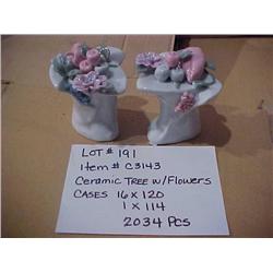 CERAMIC TREE W/ FLOWERS