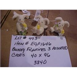 BUNNY FIGURINES 3 ASSORTE