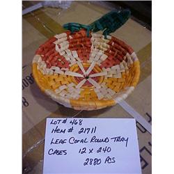 LEAF CORAL ROUND TRAY