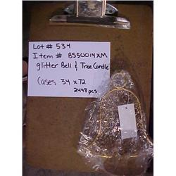 GLITTER BELL & TREE CNDLE