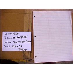 WHITE 8.5 X 11 PAD 3 HOLE