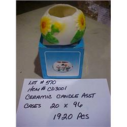 CERAMIC CANDLE ASST