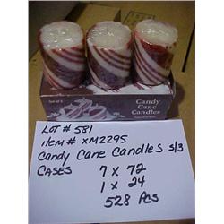 S/3 CANDY CANE CANDLES