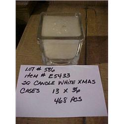 SQ CANDLE WHITE XMAS
