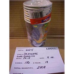 9 OZ CUPS GODZILLA PK 18