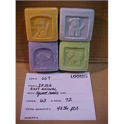 ASST ANIMAL SQUARE SOAPS