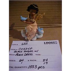 BLACK ANGEL W PEACH DRESS