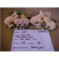 POLY RESIN TWIN PIG ASST