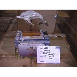 9" driftwood look dolphin on stand