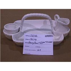 BERRY BOWL W/ SUGAR & CREAMER