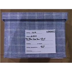 MED BLUE JUTE BOX W/ LID