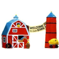 LAWN ORNAMENT WELCOME BARNYARD SCENE