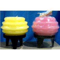 CANDLE W/ REYSABLE IRON BASE