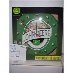 NOSTALGIC TIN CLOCK/JOHN DEERE