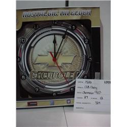 NOSTALGIC TIN CLOCK/ CHEVROLET