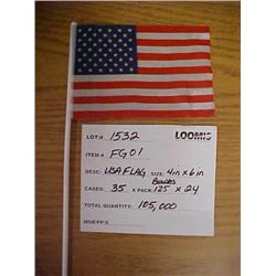 USA FLAG 4IN X 6IN  2DZ/BUNDLE