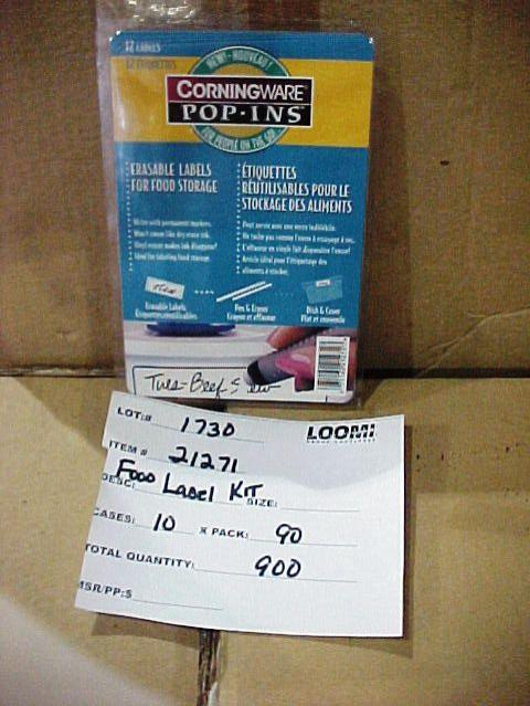 CORNING FOOD LABEL KIT