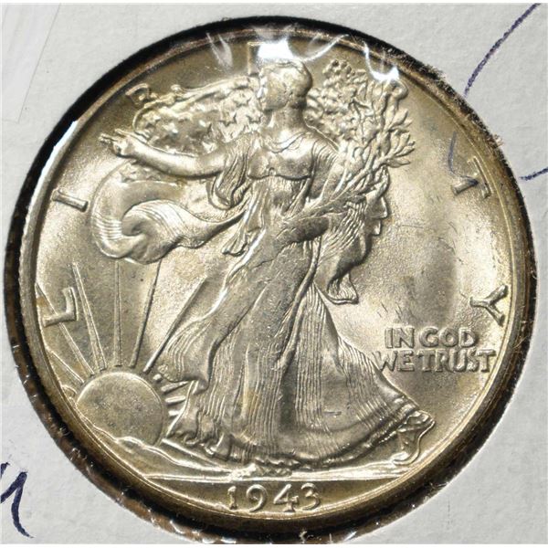 1943-S WALKING LIBERTY HALF DOLLAR GEM BU