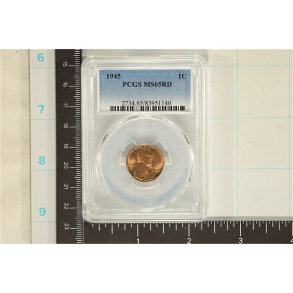 1945 LINCOLN WHEAT CENT PCGSVMS65RD