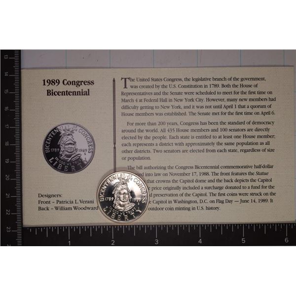 1989-S US PF BICENTENNIAL CONGRESS HALF DOLLAR
