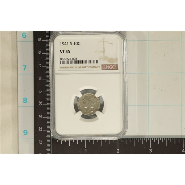 1941-S SILVER MERCURY DIME NGC VERY FINE35