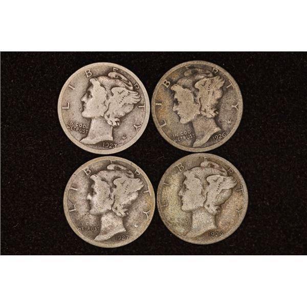 1923-S, 26, 27-S & 1929 SILVER MERCURY DIMES