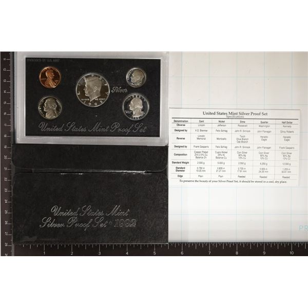1992 US SILVER PROOF SET (WITH BOX) & WITH CERT